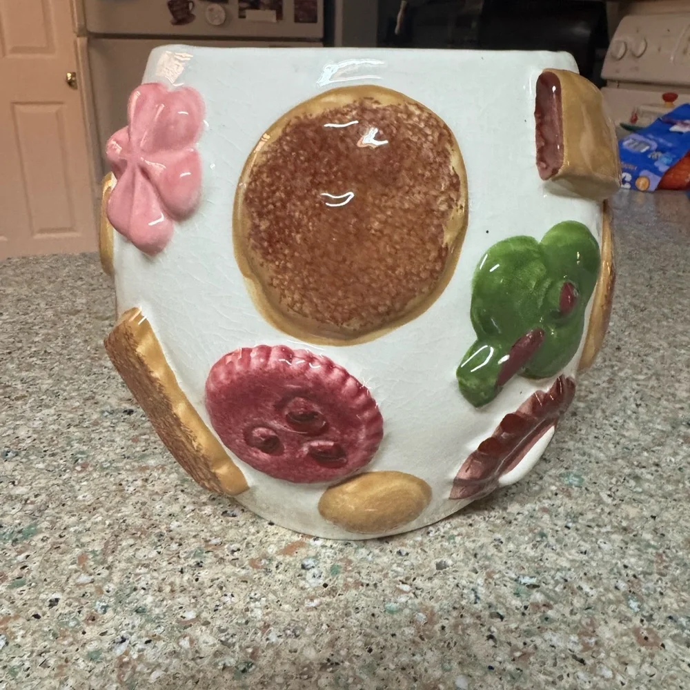 Vintage Cookie-Themed Ceramic Planter